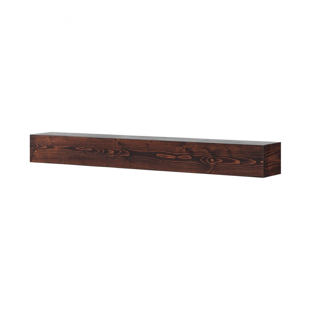 Manteau de cheminée 60" x 8" x 6" Charge de 50 lb Manteau de cheminée en bois naturel sur cheminée flottante étagère murale de ferme faite à la main décoration murale marron rustique