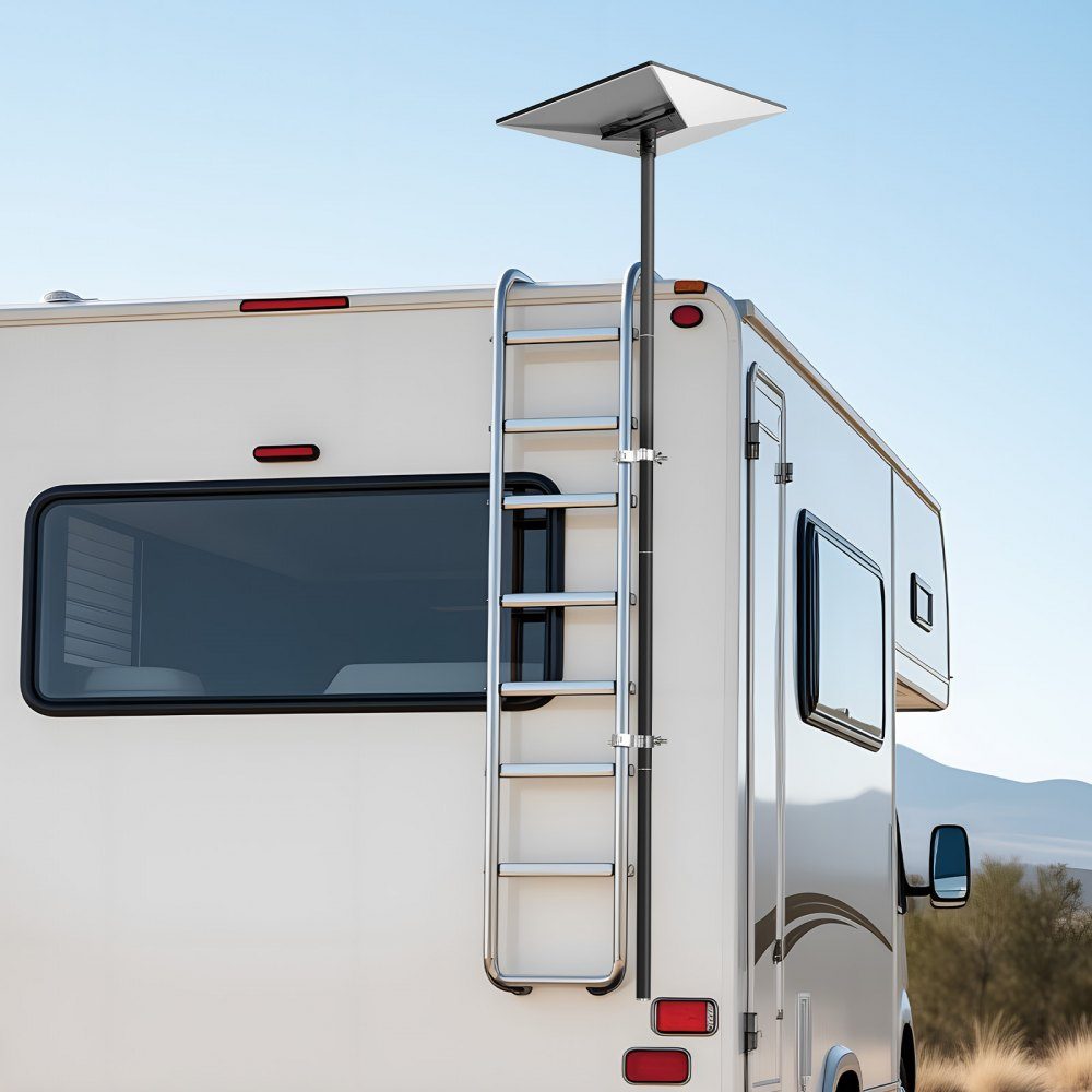 Starlink Gen 3 RV Ladder Mount 2450 x 142 x 185mm 360° Adjustable Angle Bracket with Mounting Accessory Kit Extra Long Steel Ladder Adapter Compatible with Gen 3 and V3 Black