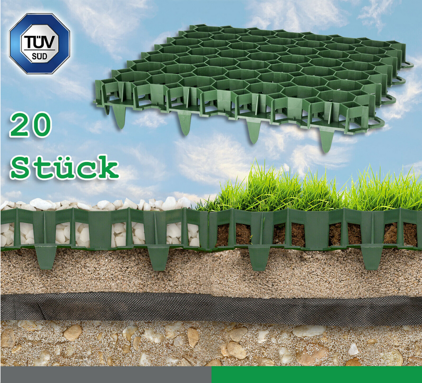 20 x lawn grids 50x50x4cm green lawn slab sidewalk slab lawn honeycomb floor honeycomb color choice 20 x lawn grids 50x50x4cm green lawn slab sidewalk slab lawn honeycomb floor honeycomb color choice