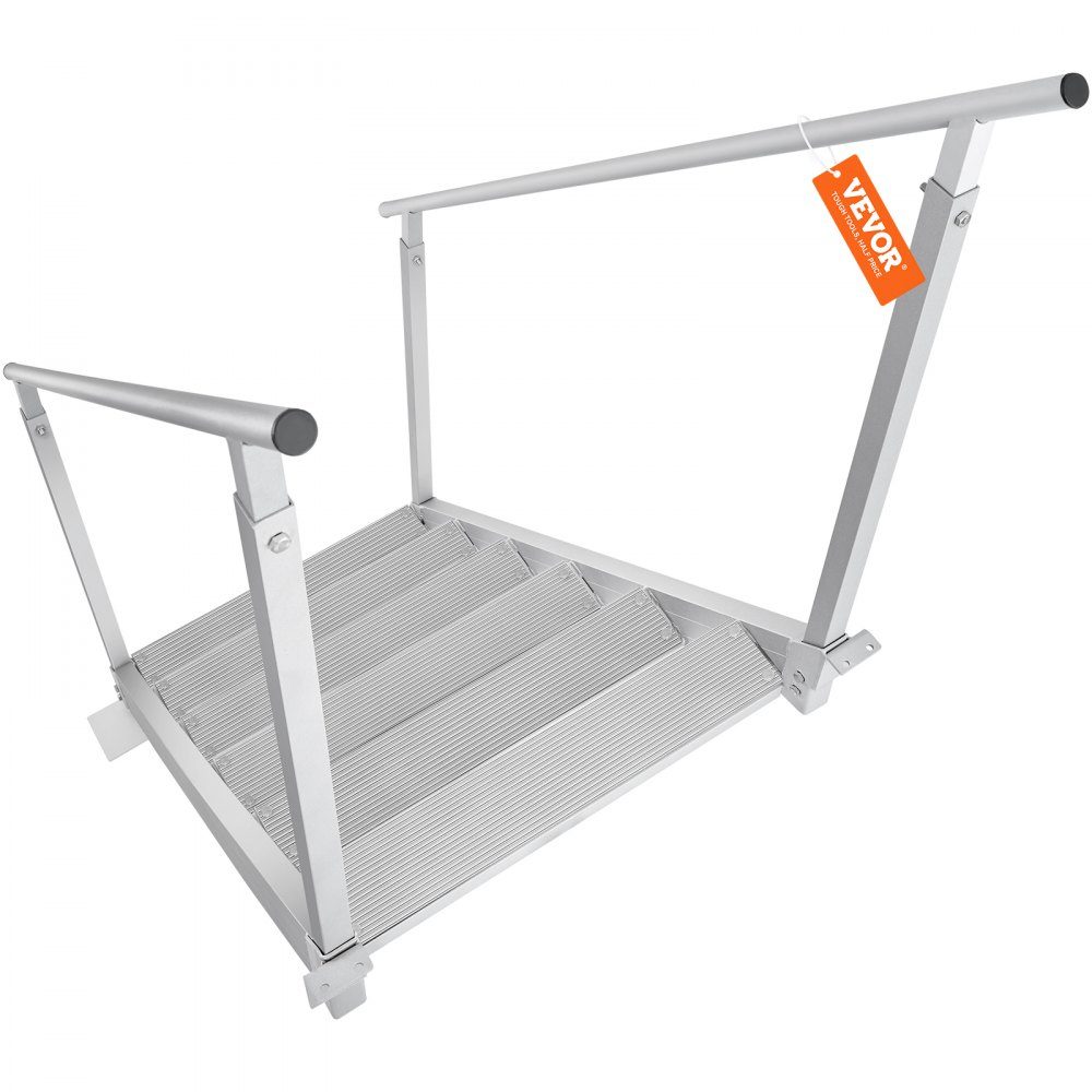 6-stufige Badeleiter mit zwei Handläufen, Bootsleiter, 800 x 1850 x 2092 mm, Poolleiter aus Aluminiumlegierung, Treppenleiter, 250 kg Tragkraft, 10 cm Pedale, ideal für Häfen, Bootsschwimmbäder