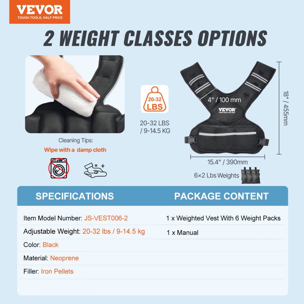 Gilet de musculation réglable 9-14,5 kg avec 6 poids de fer et de sable et bande Réf. léchissante, ensemble d'entraînement pour homme et femme, équipement d'entraînement pour la musculation, la course à pied