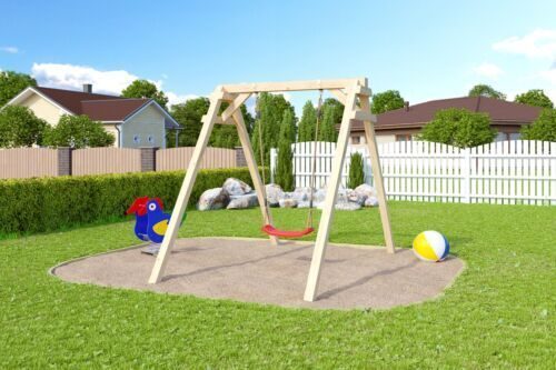 Kinderspielgeräte Caribu Swing Einzelschaukel Natur Set