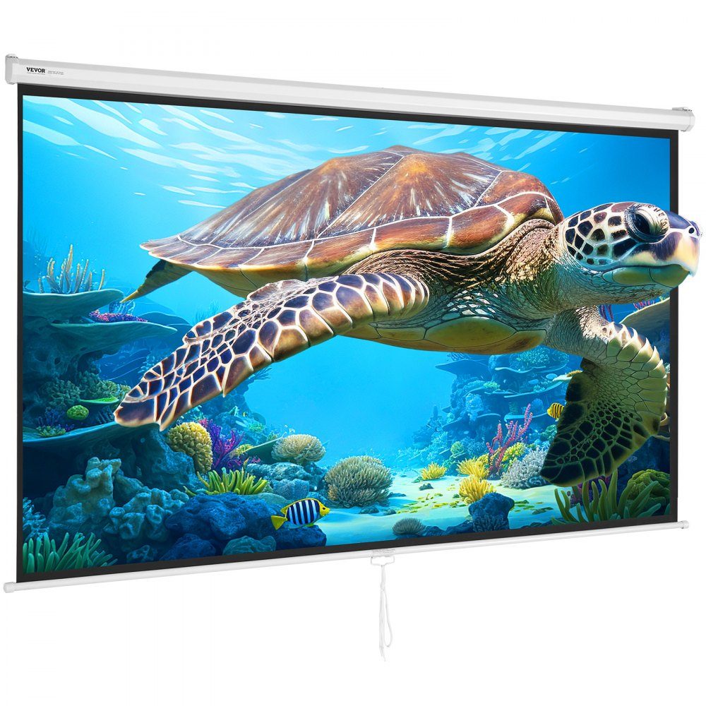 Projection Projector Screen 100" HD 4K Outdoor Indoor Manual Projector Screen Quick Folding Portable Movie Screen 16:9 for Home Theater, Camping and Leisure Events Black