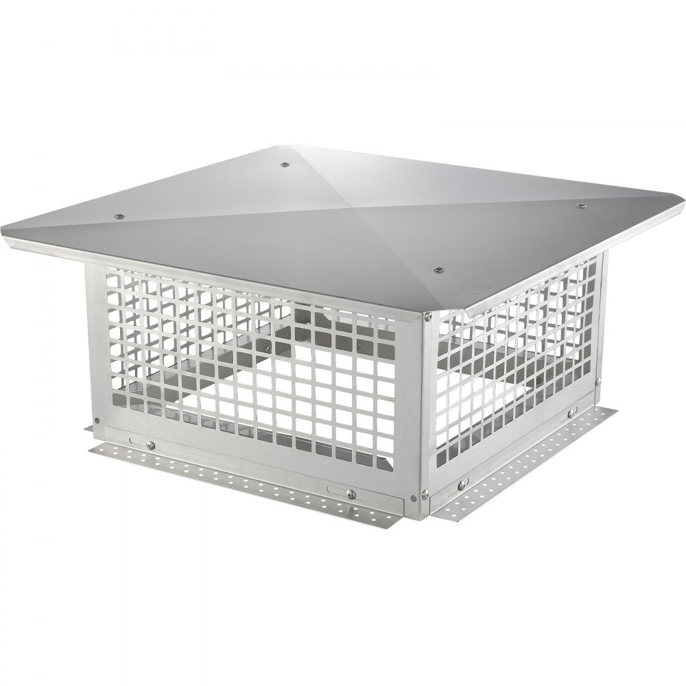 Couvercle de cheminée en acier inoxydable 304, 582x582x245mm, couvercle de cheminée, protection contre les oiseaux, hotte de cheminée, 2 méthodes d'installation, la cheminée est compatible avec différents types de cheminée
