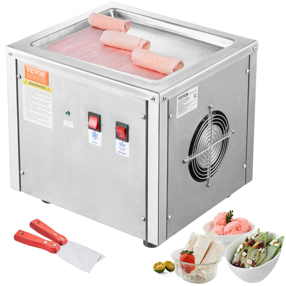 Machine à faire des petits pains à glace frits, poêle 28 x 24 x 2 cm pour frire des glaces, sorbetière avec compresseur et 2 grattoirs, pour faire de la glace, du yaourt glacé et des petits pains à la glace Machine à faire des petits pains à glace frits, poêle 28 x 24 x 2 cm pour frire des glaces, sorbetière avec compresseur et 2 grattoirs, pour faire de la glace, du yaourt glacé et des petits pains à la glace