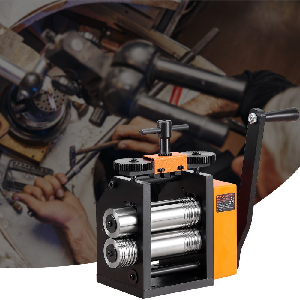 3 in 1 hand rolling mill machine 76mm combination rolling mill, hand rolling mill jewelry rolling mill adjustable thickness 0.1-7mm, hand rolling mill machine for gold, K-gold, pure silver, 925 silver etc