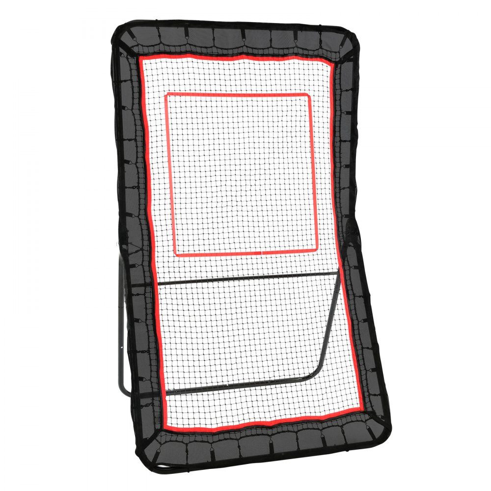 Hinterhof-Lacrosse-Rebounder, 1,2 x 2,1 m, Volleyball-Rebound-Netz, Pitchback, Throwback, Baseball, Softball, Return-Trainingsbildschirm, verstellbarer Winkel, Schießübungs-Trainingswand mit Zielscheibe