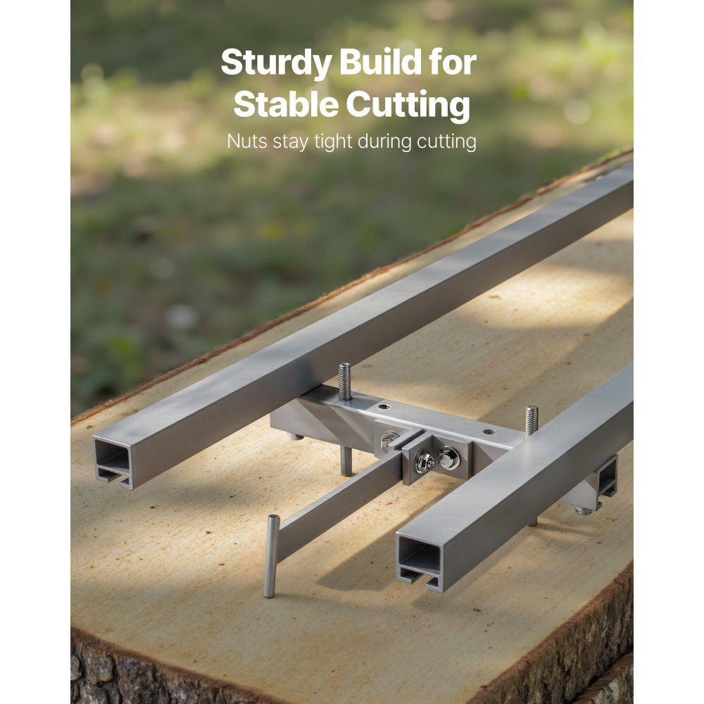 Sawmill Rail Guide System 4.5m, 6 Crossbar Chainsaw Milling Kits, Aluminum Saw Milling Rail System for Chainsaw, 4 Wedge Rail Milling Guide Kit for Construction Workers and Woodworkers