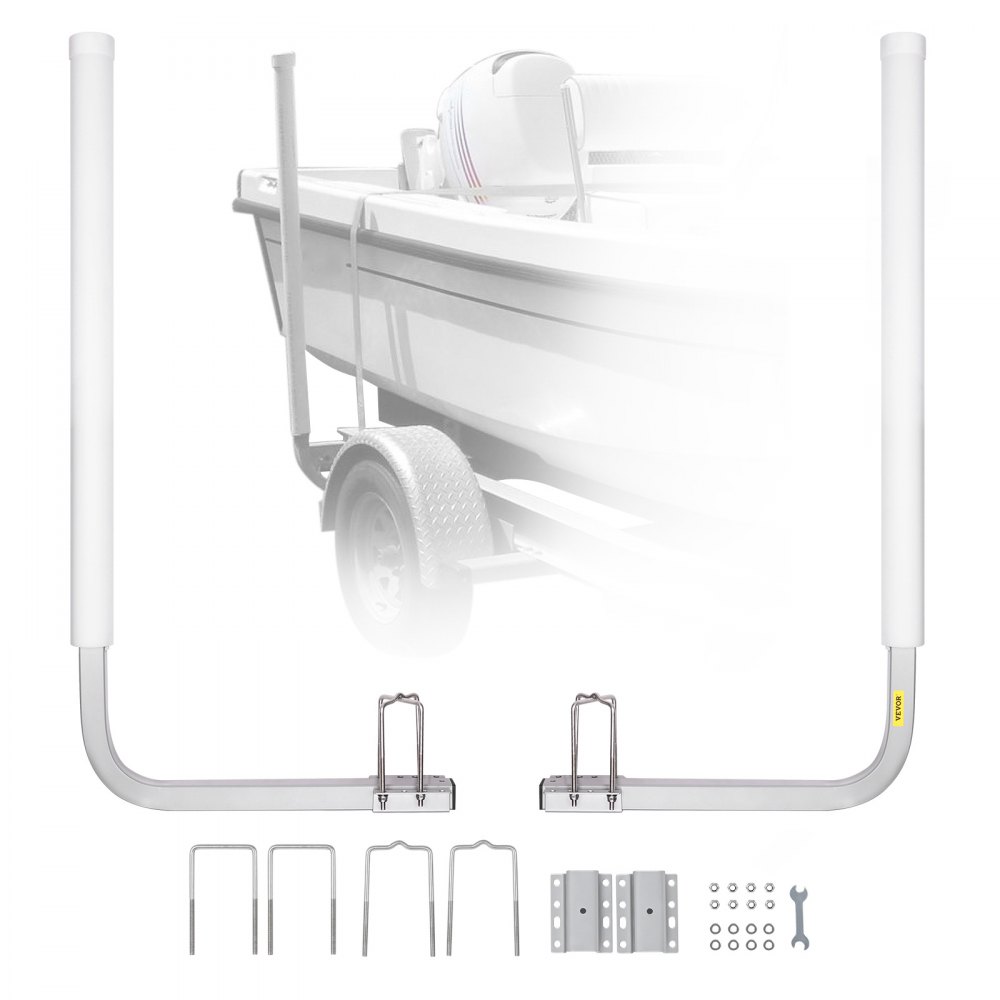 Piquet de remorque en forme de L de 1,1 m, instructions de support de manivelle, guide de bateau, guide de remorque de bateau de largeur réglable de 30 cm, pièces de rechange et accessoires pour bateau de ski, bateau de pêche, remorque de voilier