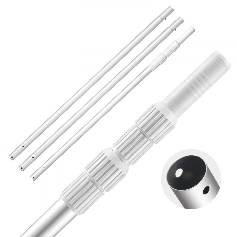 Perche de piscine (1-4,6 m), perche de nettoyage télescopique pour piscine, perche télescopique professionnelle réglable avec 2 rallonges, tige de nettoyage pour brosse, tête d'aspiration Perche de piscine (1-4,6 m), perche de nettoyage télescopique pour piscine, perche télescopique professionnelle réglable avec 2 rallonges, tige de nettoyage pour brosse, tête d'aspiration
