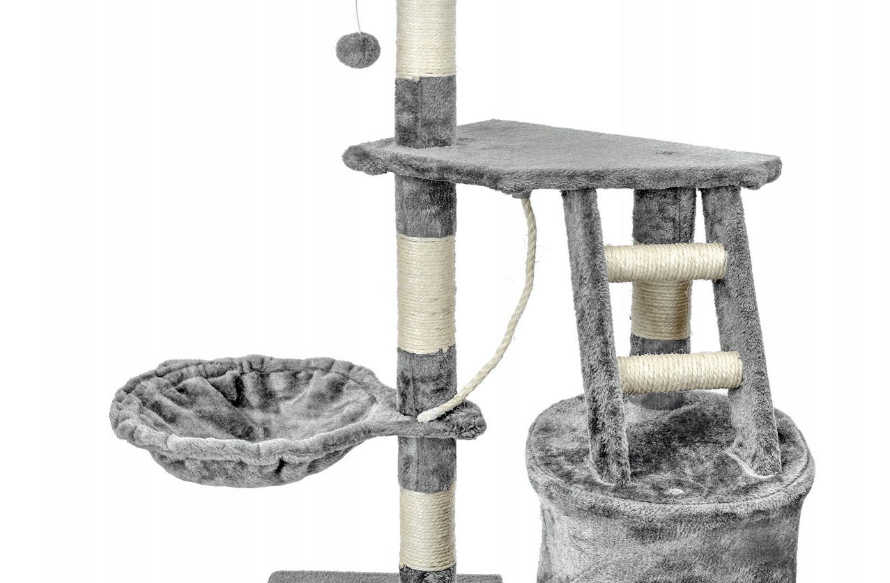 %SALE% Premium-Katzenkratzbaum mit Hängematte aus Sisal und Plüsch