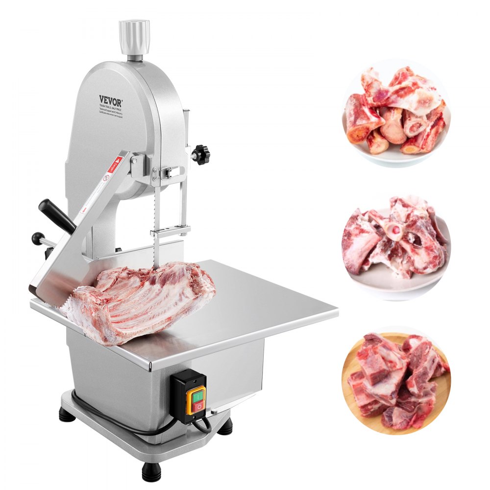 Commercial Electric Meat Band Saw, 1800W Stainless Steel Countertop Bone Saw, Work Surface 15 x 19.1 inch, Maximum Cutting Thickness 7.09 inch, Freezer Meat Cutter with 5 Blades for Ribs, Pork and Beef Commercial Electric Meat Band Saw, 1800W Stainless Steel Countertop Bone Saw, Work Surface 15 x 19.1 inch, Maximum Cutting Thickness 7.09 inch, Freezer Meat Cutter with 5 Blades for Ribs, Pork and Beef