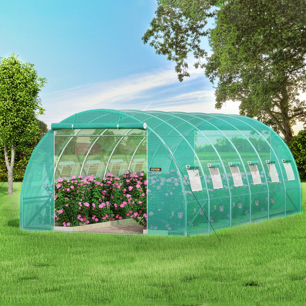 Gewächshaus mit gewölbtem Dach, 6,1 x 3 x 2,1 m, Foliengewächshaus. Verzinkter Stahlrahmen und Gewächshaustunnel aus PE-Plane, wasserdichtes und UV-beständiges Tomatengewächshaus, ideal für den Anbau von Gemüse und Blumen Gewächshaus mit gewölbtem Dach, 6,1 x 3 x 2,1 m, Foliengewächshaus. Verzinkter Stahlrahmen und Gewächshaustunnel aus PE-Plane, wasserdichtes und UV-beständiges Tomatengewächshaus, ideal für den Anbau von Gemüse und Blumen