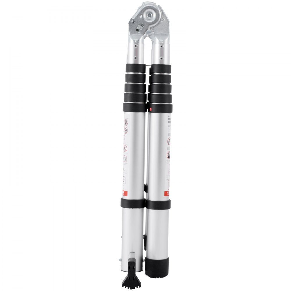 Telescopic Ladder 6-12ft A-Shaped Aluminum Extension Ladder Lightweight Multi-Retract Folding Ladder 300lb Load Capacity with Stabilizer Bar Multi-Purpose Ladders for RV Camper