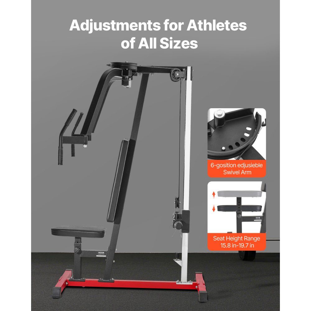 Vlindermachine speciaalapparaat (204 kg draagvermogen) voor het bovenlichaam voor de homegym, verstelbaar fitnessstation, voor spiertraining (borst, rug, achterste deltaspier)