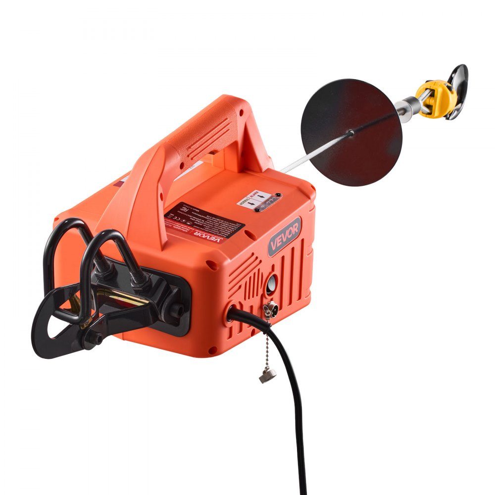Treuil électrique, capacité de charge de 500 kg, palan électrique 3 en 1, 1500 W, hauteur de levage de 7,6 m, 5 m/min, avec télécommande manuelle, filaire et sans fil pour usine, entrepôt et garage