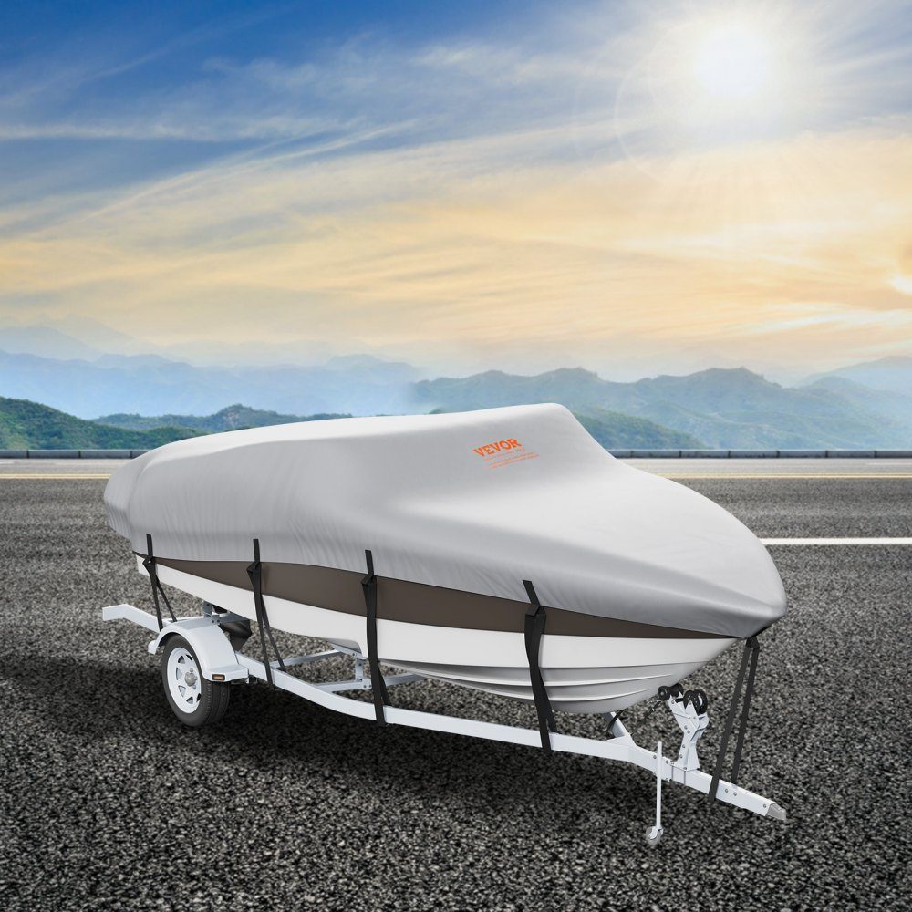 Boat tarpaulin boat tarpaulin, 518-579 cm tarpaulin inflatable boat 600D Oxford fabric boat tarpaulin cover with storage bag 435 x 300 mm, fishing boat tarpaulin grey