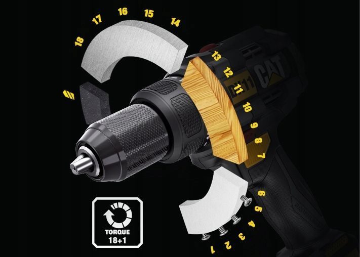 Cordless screwdriver brushless drill driver CAT DX11 18V set