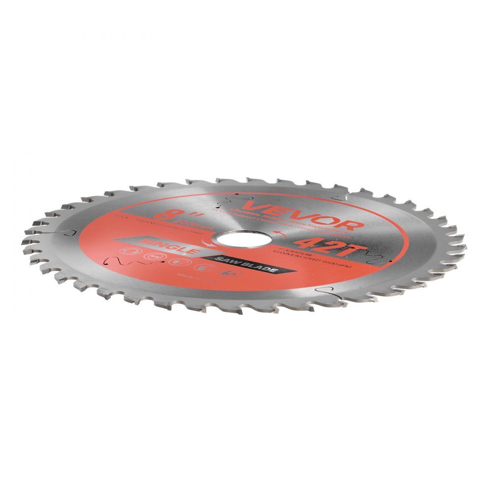 Circular saw blade (203mm diameter, 42 sharp teeth and 2.2mm thickness), ideal for plywood, OSB hardwood, compatible with circular saws, alloy saw blade with noise reducing heat dissipation