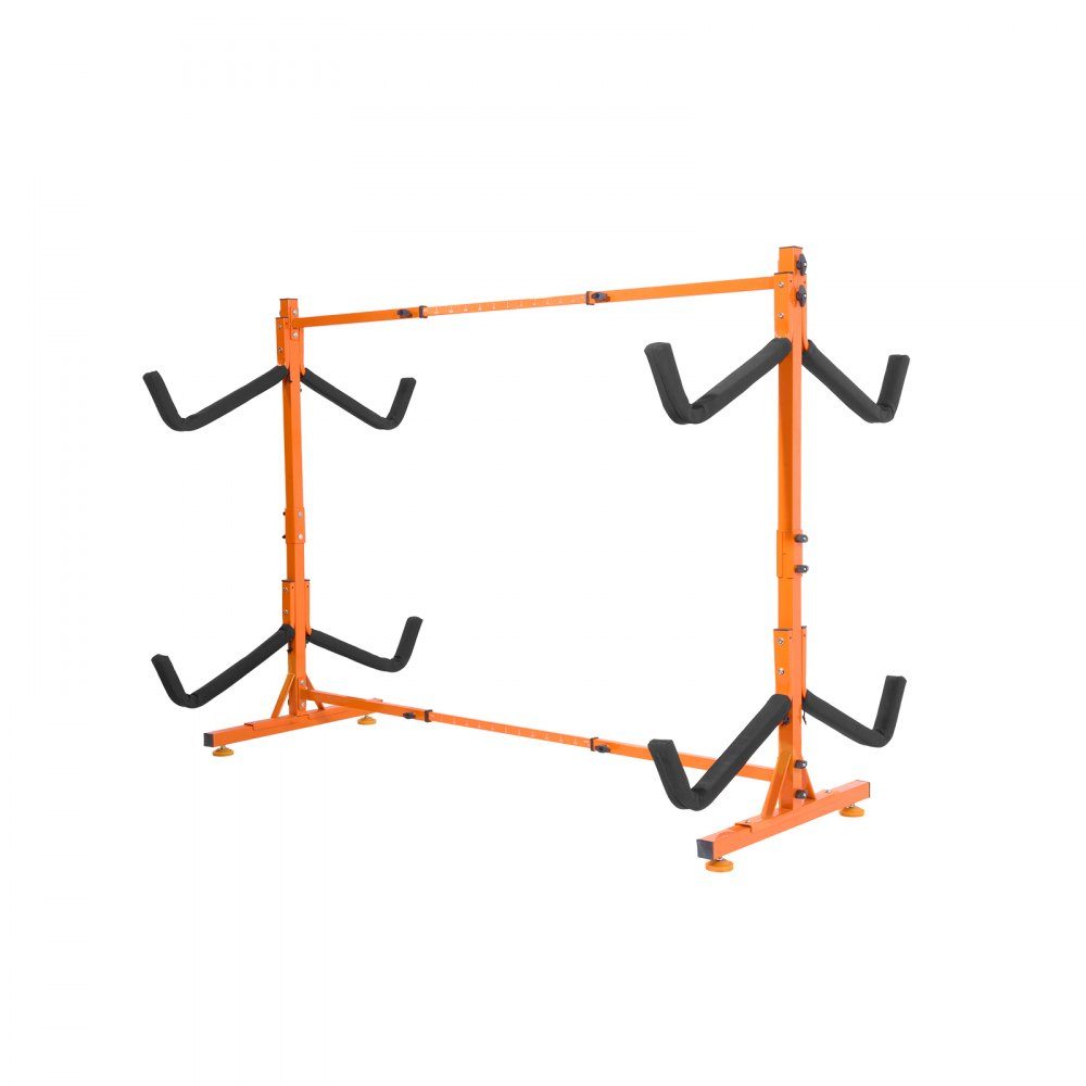 Kayak Holder, Kayak Hanger 1260 x 1070 x 1375mm, Freestanding Kayak Stand 4 Kayaks 1230-1825mm Width Adjustment Range, Kayak Storage Rack, Heavy Duty Kayak Storage Hooks