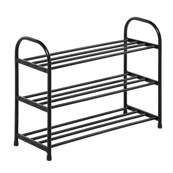 Schuhregal 63,5 x 25,5 x 50 cm schwarz 3 Einlegeböden