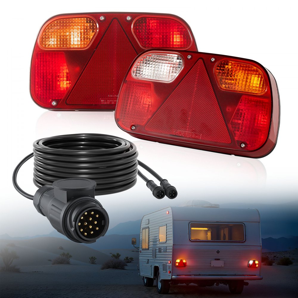 Éclairage de remorque éclairage de remorque 2 pièces avec 6 modes (feu stop/clignotant/feu arrière/plaque d'immatriculation/feu de recul/antibrouillard), kit d'éclairage de remorque avec faisceau de câbles pour camions Éclairage de remorque éclairage de remorque 2 pièces avec 6 modes (feu stop/clignotant/feu arrière/plaque d'immatriculation/feu de recul/antibrouillard), kit d'éclairage de remorque avec faisceau de câbles pour camions