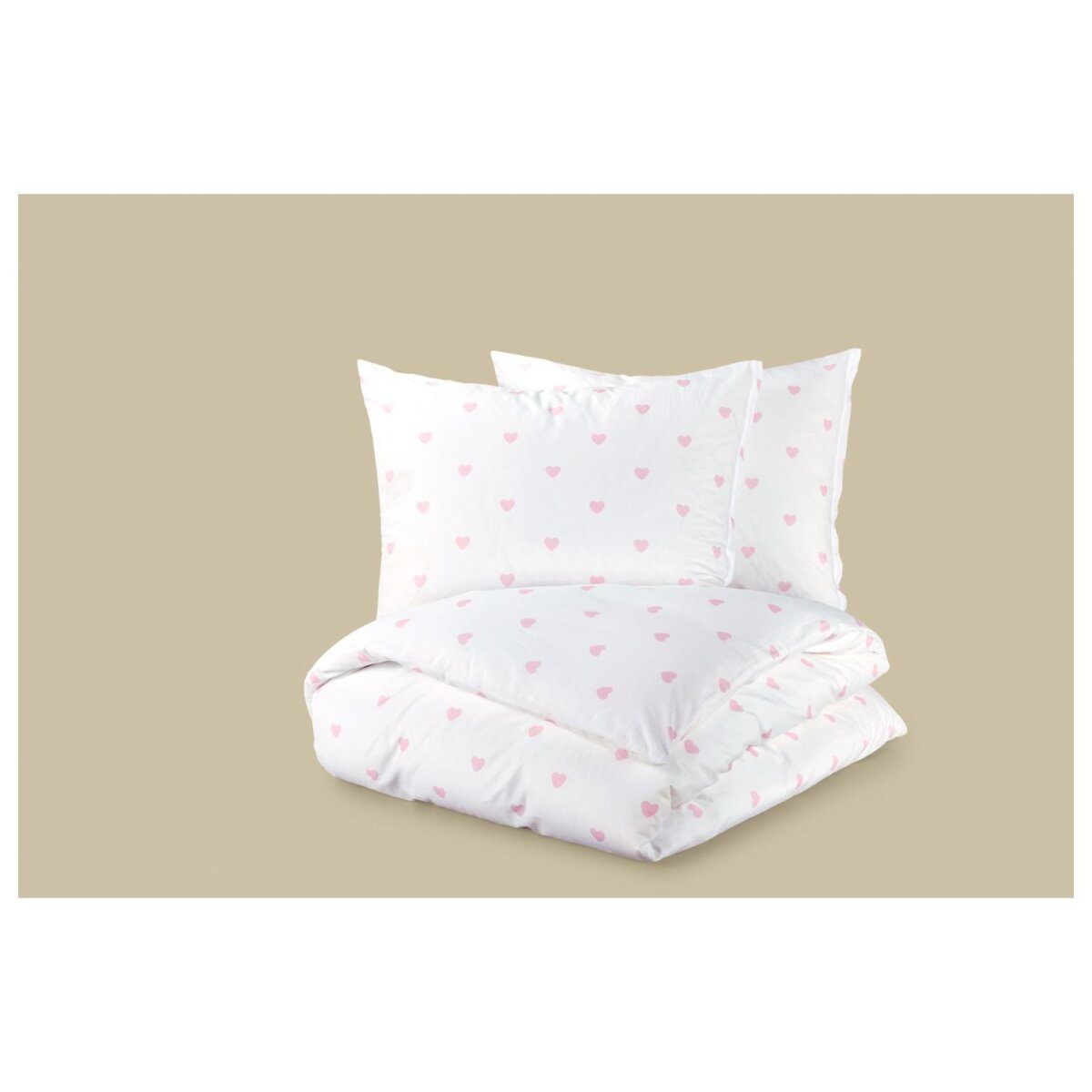 LIVARNO® beddengoed, gemaakt van fijne renforcé, 200 x 220 cm, lichtroze/harten