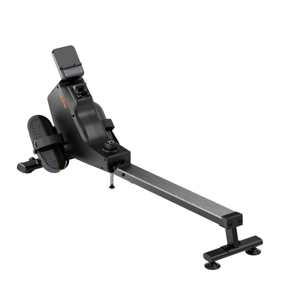 Quiet Magnetic Rowing Machine with 16 Resistance Levels, Foldable Home Rowing Machine with Smooth Pulley Design and LCD Monitor, Bluetooth App Compatible, 158kg Load Capacity