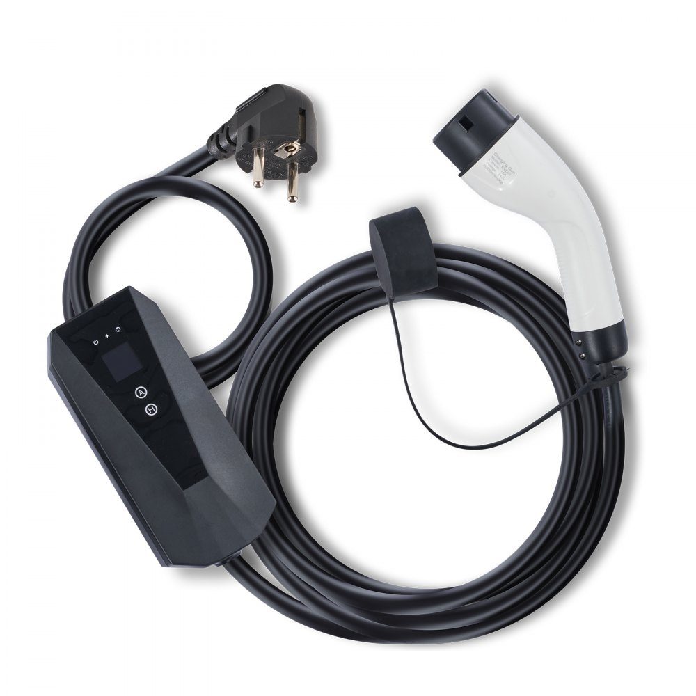 Portable EV charger 3.68kW electric vehicle charger EV charging cable type 2 (IEC62196) CEE 7/7 plug 8-16A 1-phase EV charging station 8.6m cable length IP66 waterproof wallbox