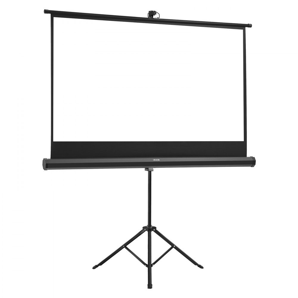 Projection screen tripod screen (60 inches) with 160° wide angle, projector screen for indoor and outdoor projectors 16:9 4K HD, portable film screen with carrying bag for home cinema presentation