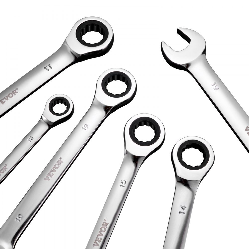 Combinatiesleutelset, 16-delige ratelsleutelset met organizerrek, Cr-V stalen moersleutelset, metrisch 8 mm tot 24 mm, ideaal voor huishouden, garage, werkplaats, noodgevallen bij autoreparatie