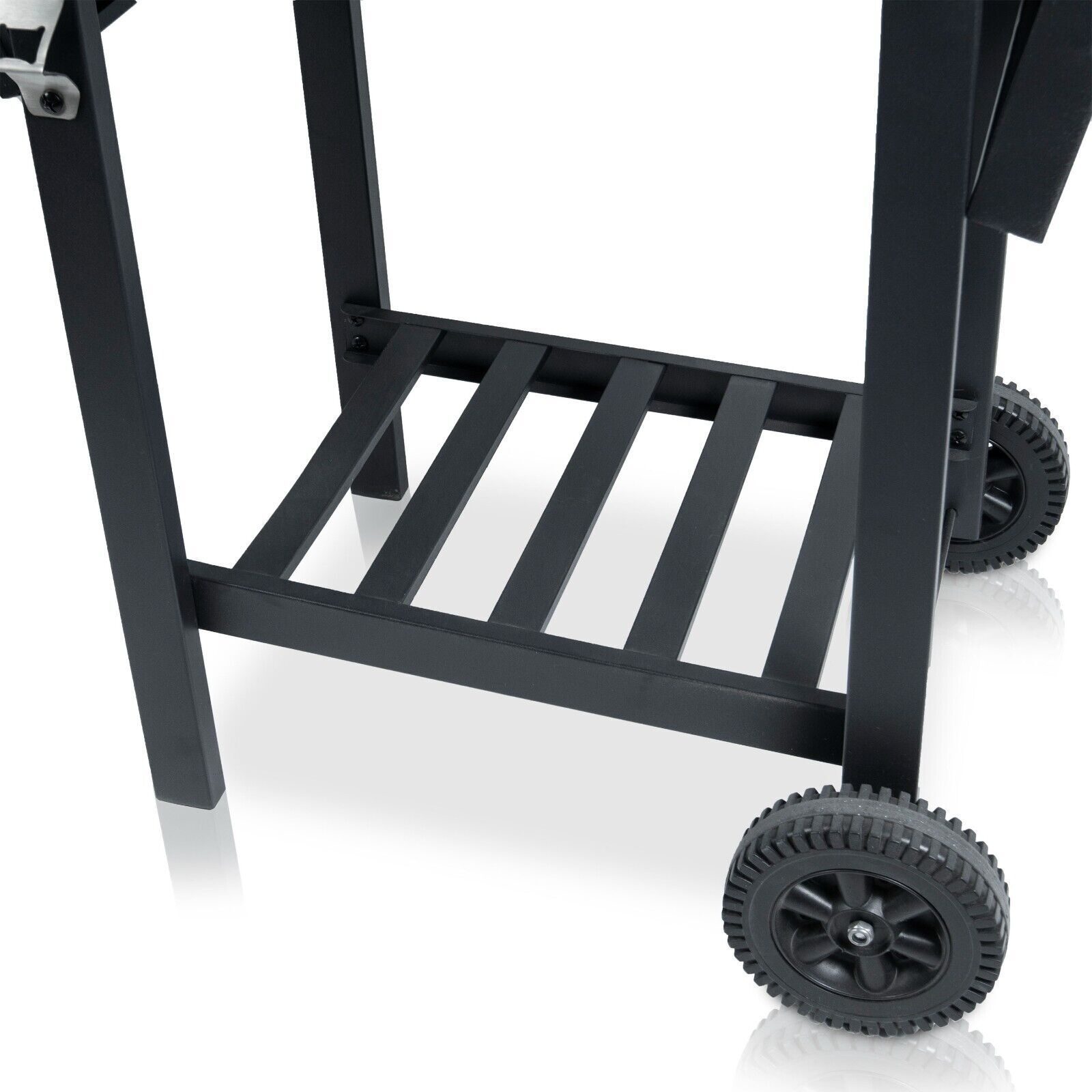 BBQ-Holzkohlegrill-Smoker-Set mit Deckel, höhenverstellbar, 2 Seitenablagen