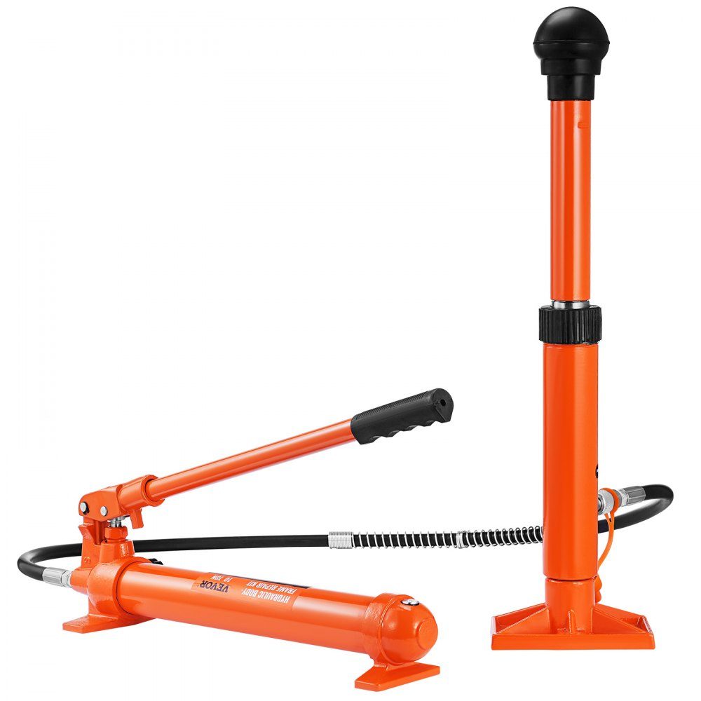 Hydraulische krik Luchtpomp 10T Luchthydraulische krik 135 mm slag Rood Inclusief 100/195/300/500 mm verlengstang Elektrostatisch poederspuiten Autoreparatie