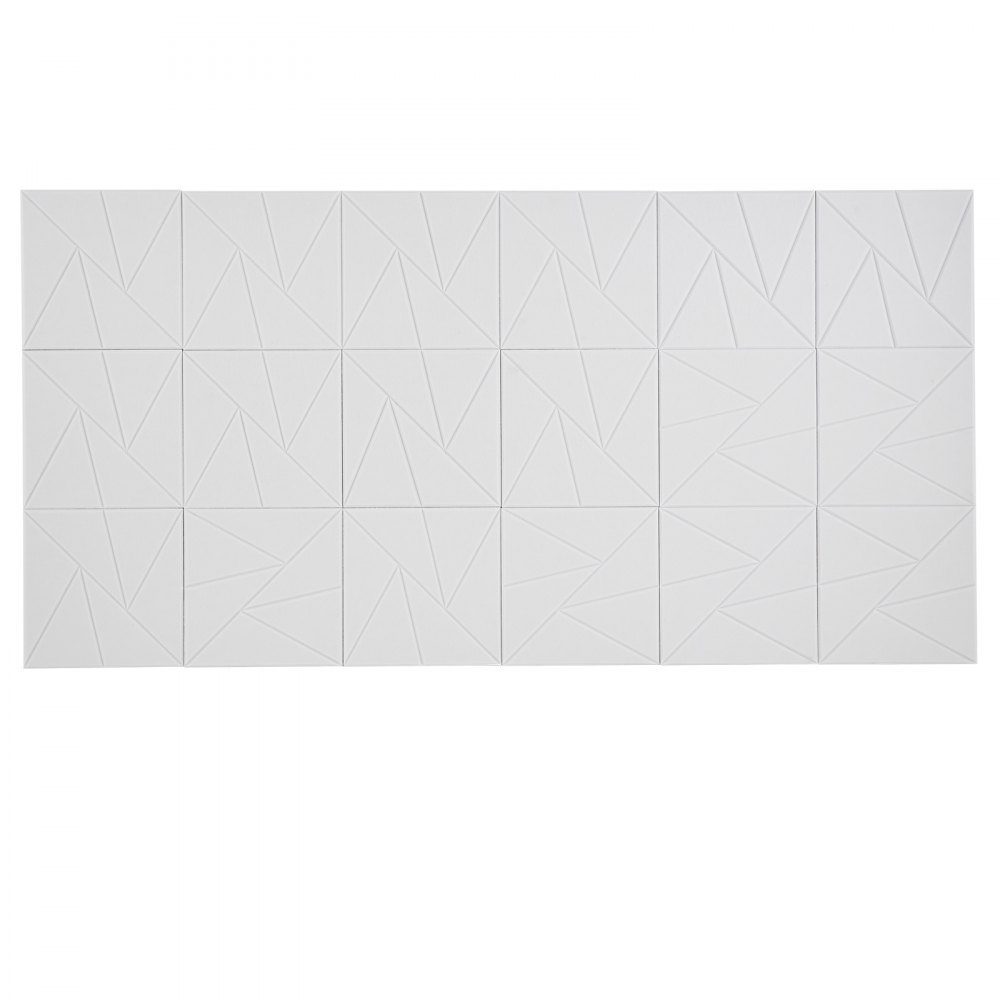 Akustikplatten mit selbstklebendem Klebeband, 300 x 300 x 10 mm, schalldichte Schaumstoffplatten, Polyesterfaser-Akustikwandpaneele für Heimstudio, Büro, Theater, Weiß, 18 Stück