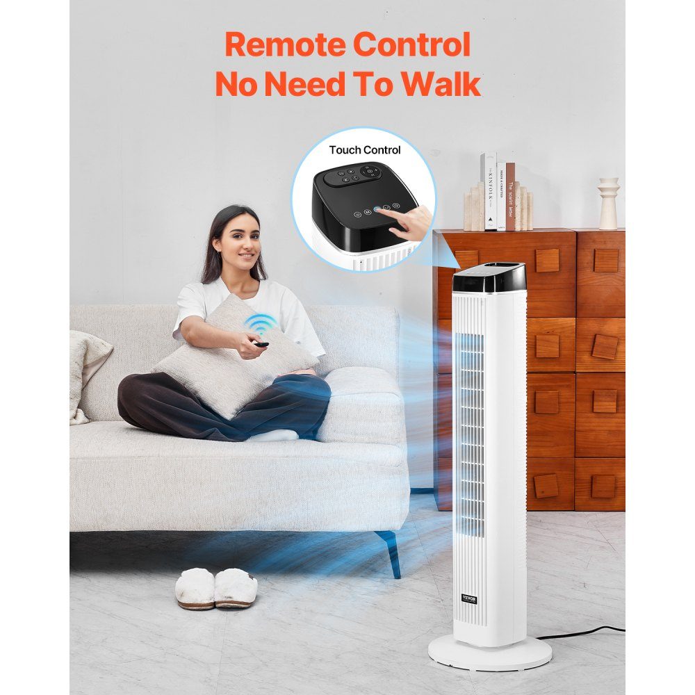Tower Fan 6.7m/s Speed ​​Evaporative Air Cooler 70° Oscillating Fans with 3 Speeds 4 Modes 12 Hour Timer Remote Control for Bedroom Office Home
