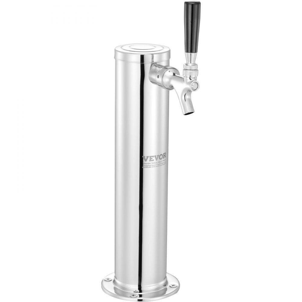 Zestaw wieży Kegerator, zestaw do konwersji piwa z jednym kranem, dozownik wieży piwa w beczce ze stali nierdzewnej z regulatorem W21.8 z podwójnym manometrem i łącznikiem beczki w systemie A, taca ociekowa piwa na imprezę domową