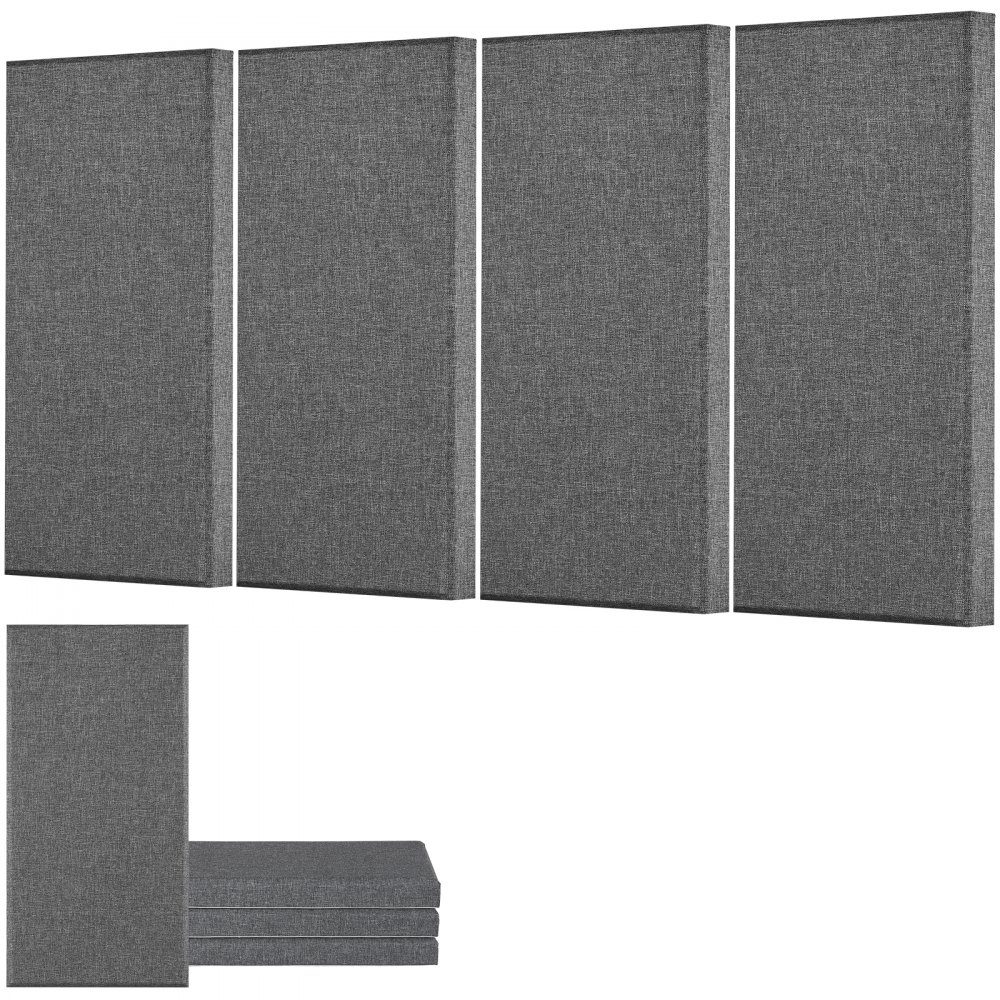 Acoustic Panels 4 Pack 600x300x50mm Fiberglass Sound Absorbing Panels Self Adhesive Acoustic Wall Panels for Studios Offices Home Theaters Conference Rooms Gray