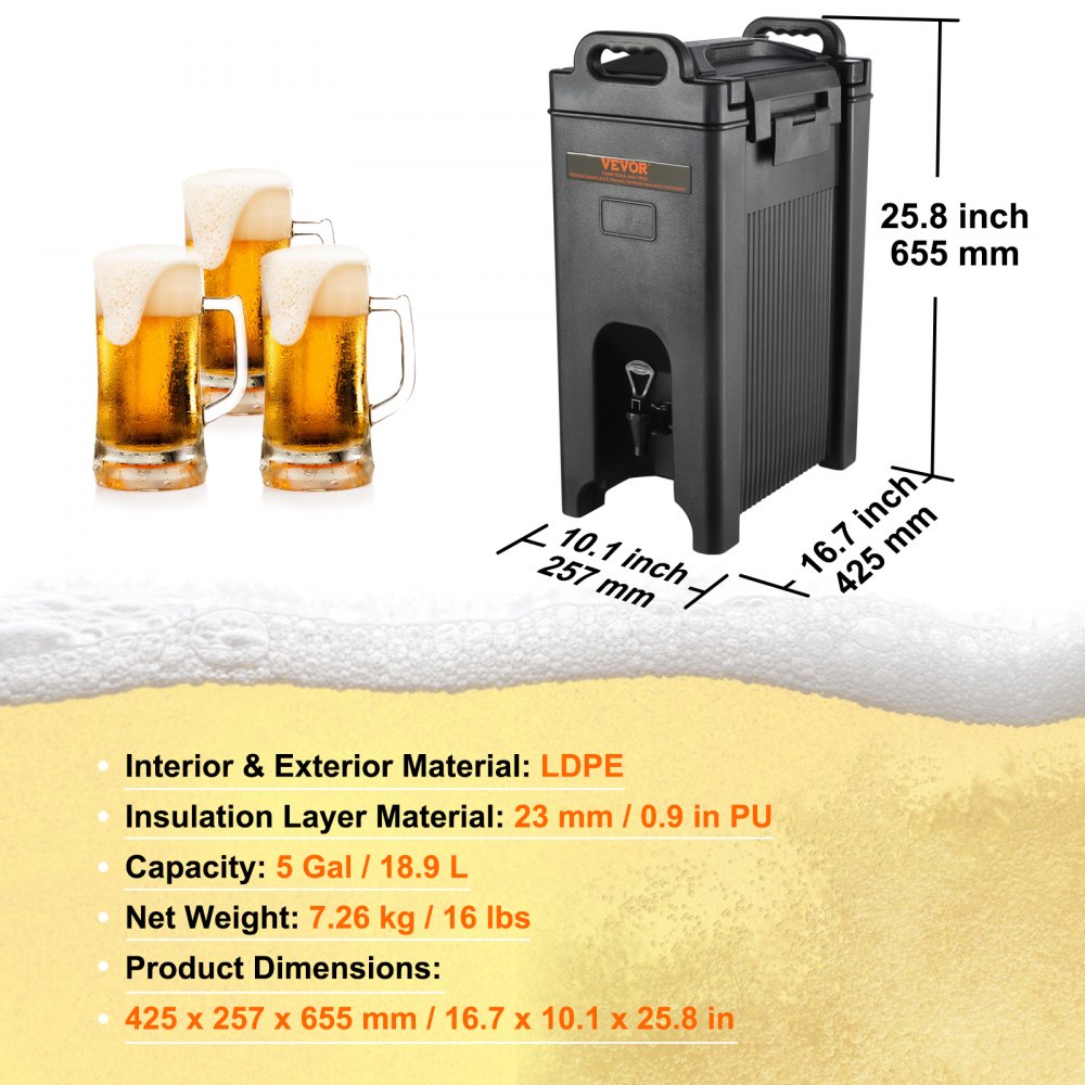Heiß- und Kaltgetränkespender Getränkespender 18,9 L, LDPE Heiß- und Kaltwasserbrunnen Großer Getränkespender mit Zapfhahn für Kaffee, kalte Milch, Wasser, Saft etc. Isolierkanne 1-2 Personen Heiß- und Kaltgetränkespender Getränkespender 18,9 L, LDPE Heiß- und Kaltwasserbrunnen Großer Getränkespender mit Zapfhahn für Kaffee, kalte Milch, Wasser, Saft etc. Isolierkanne 1-2 Personen