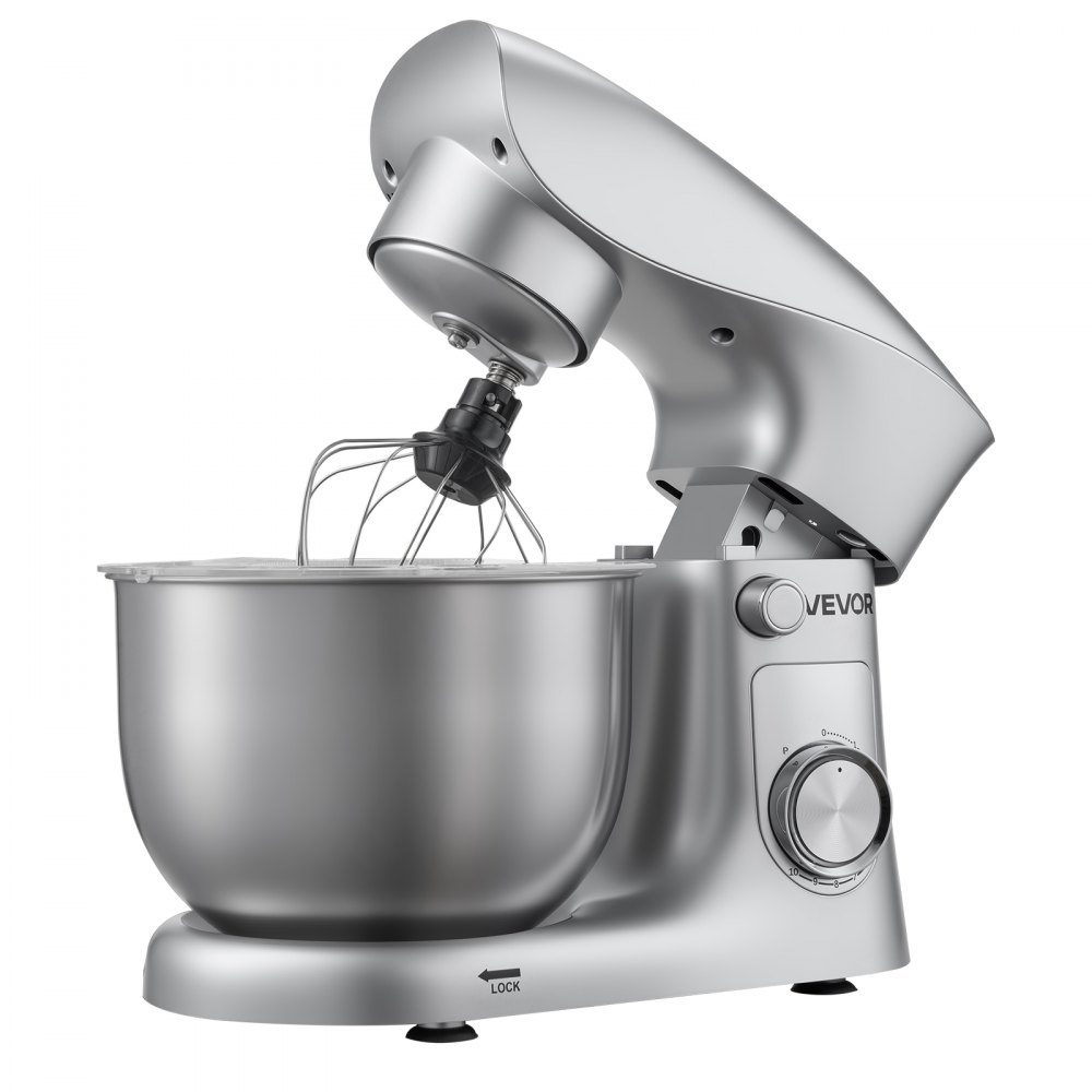 Machine à pétrir Robot culinaire pour la cuisson, machine à pâte 1500 W avec bol en acier inoxydable (4,2 L) et crochet pétrisseur, batteur et fouet, batteur sur socle à inclinaison réglable à 10 vitesses – Réf. HT-23974