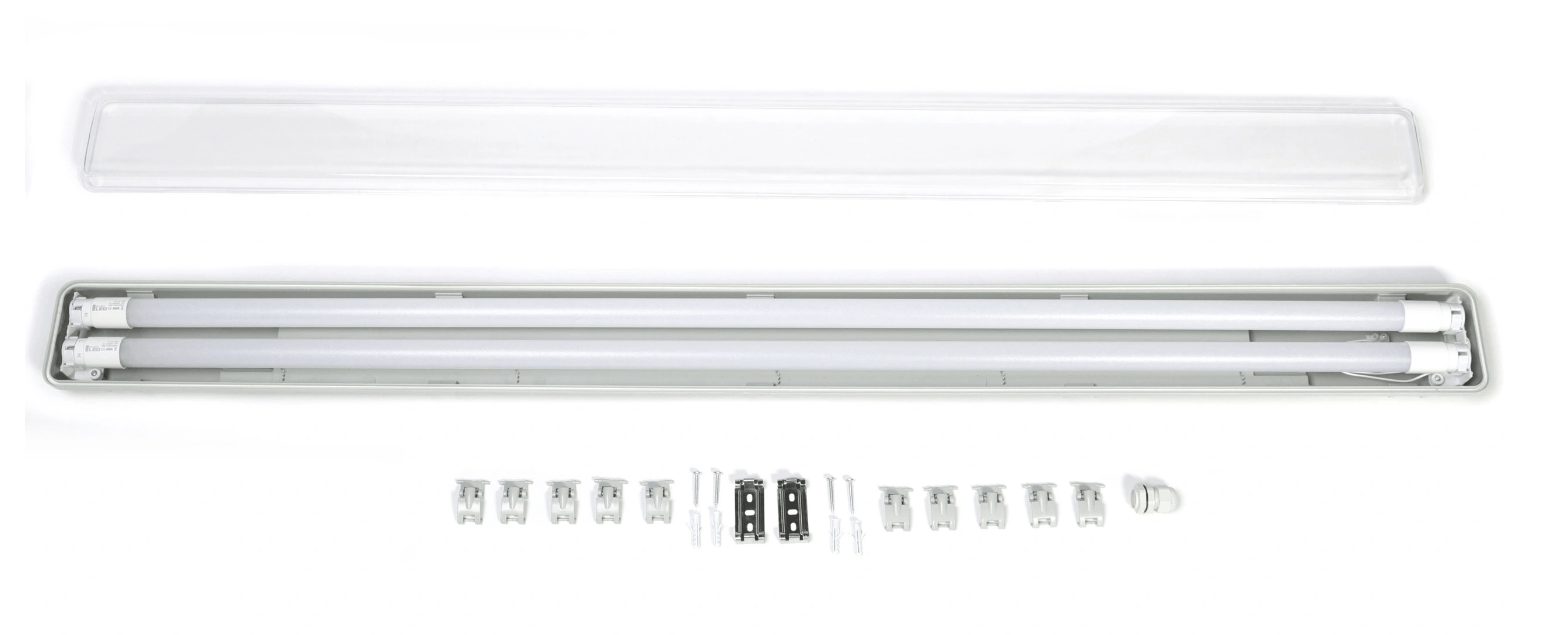 6x LED Industrielampe Feuchtraum Werkstattlampe Zimmerlampe 1200mm 40W Komplettset