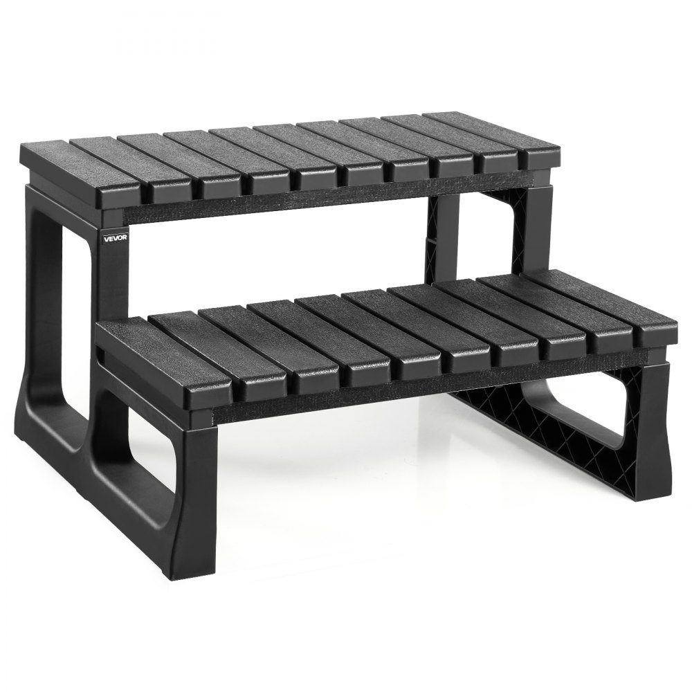 Badtrap, zwembadtrap, 2-traps buitentrap, 23,5" brede PP-ladder voor bovengrondse/opblaasbare zwembaden met een laadvermogen van 300 lb, veelzijdig voor campers met veranda's en patio