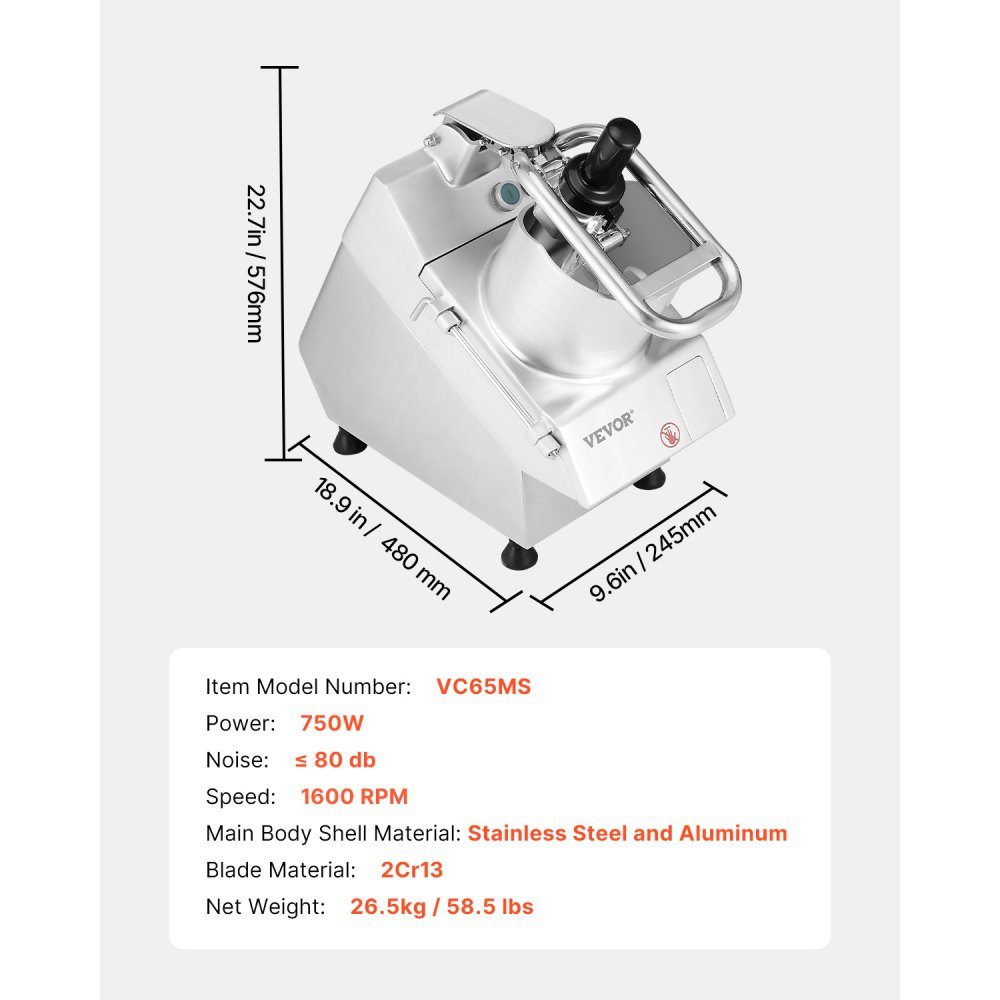 Keukenmachine groentesnijder groentehakselaar 2 vulopeningen, voedselveilige roestvrijstalen snijder met 6 afneembare messen, 3/5/7/10 mm rasp, 2/4 mm snijmachine, voor groenten, fruit