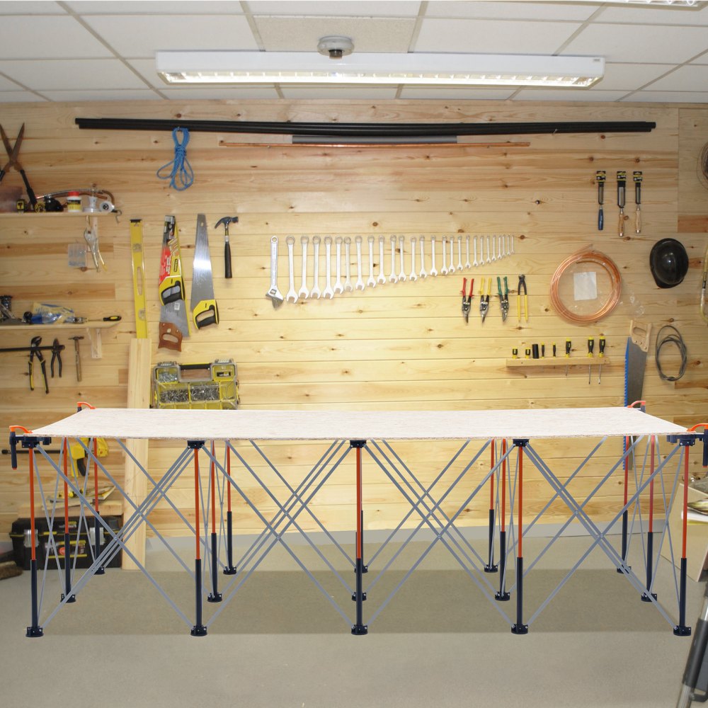 Tragbarer klappbarer Montageständer (2467 x 1266 x 865 mm), klappbarer Werkbank-Werkbankständer mit 2724 kg Tragkraft & Aufbewahrungstasche (ohne Tischplatte) für Garage, Werkstatt Tragbarer klappbarer Montageständer (2467 x 1266 x 865 mm), klappbarer Werkbank-Werkbankständer mit 2724 kg Tragkraft & Aufbewahrungstasche (ohne Tischplatte) für Garage, Werkstatt