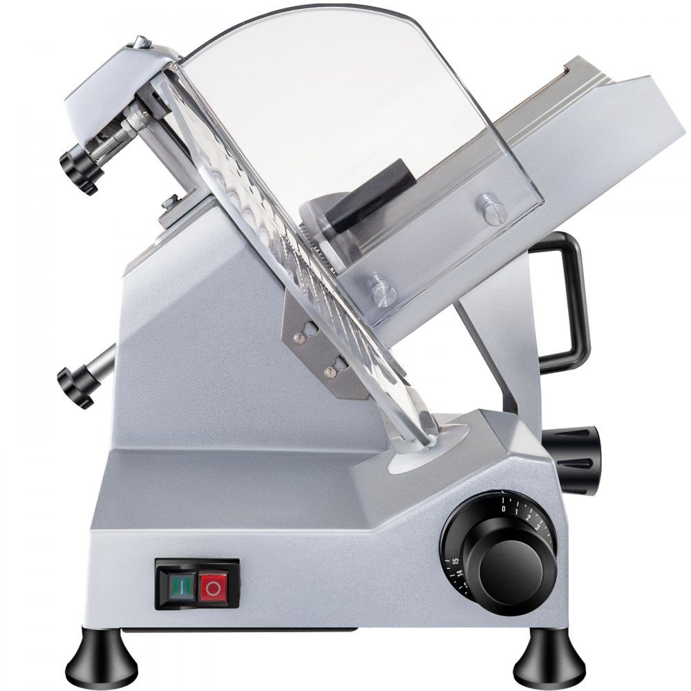 Commercial Meat Slicer, 240W Electric All Slicer Food Slicer with 10" Carbon Steel Blade, 0-12mm Adjustable Thickness for Meat, Cheese, Vegetables etc