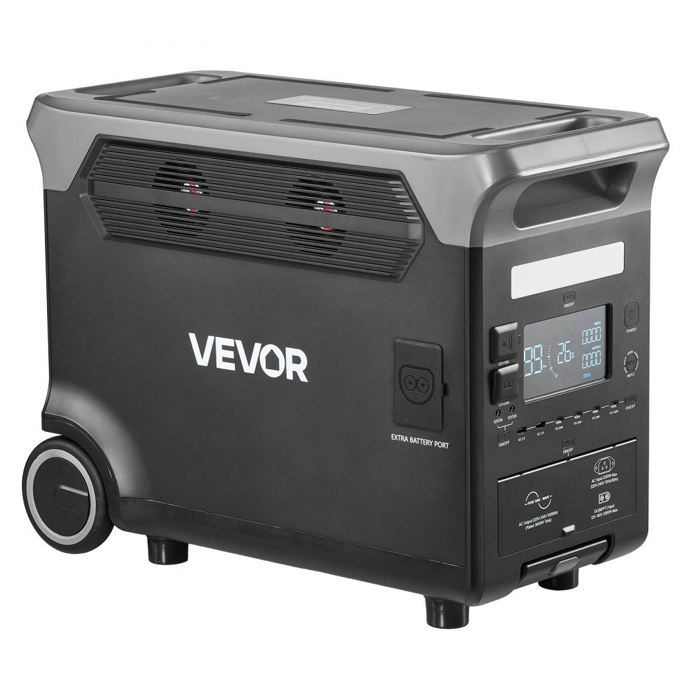 Portable Power Station 3600 W 3840 Wh Solar Generator with 10 Output Ports, 6 Adjustable Input Powers, LiFePO4 Battery Backup (Solar Panel NOT Included)