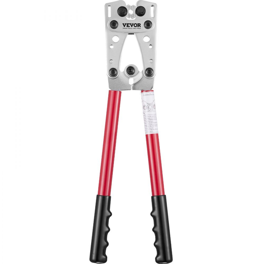 Crimpzange Kabelschuhzange 6-50 mm², Batteriekabel-Crimpzange Batteriepol-Crimpzange, Crimpzange mit 6 Größen & 48 Kupferringverbindern, Kupfer-Ringkabelschuh-Crimpzange Kabelschneider