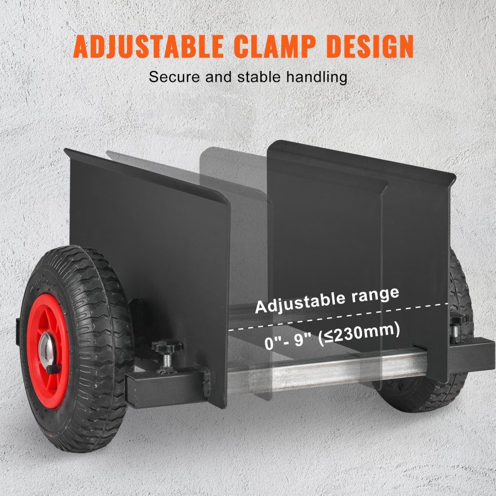 Panel Cart, 500 Pound Capacity Panel Cart, Heavy Duty Drywall Cart with 8" Pneumatic Wheels, Panel Cart with Adjustable Clamp for Drywall Panels, Material Handling