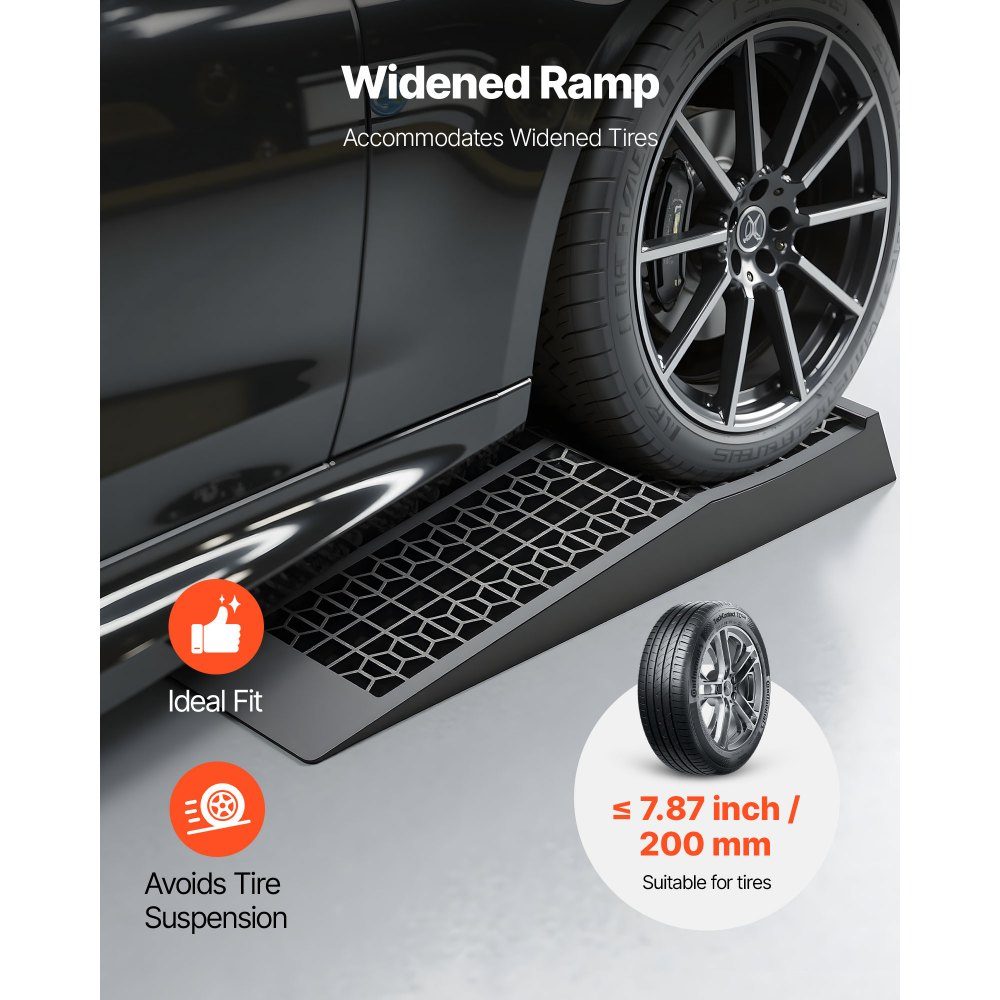 Car Ramps, 4 Pack, 65mm Lifting Height, Portable & Flat Car Service Ramps for Workshop Maintenance & Oil Change & Low Chassis Vehicles, 9072kg Heavy Duty Ramp Aid