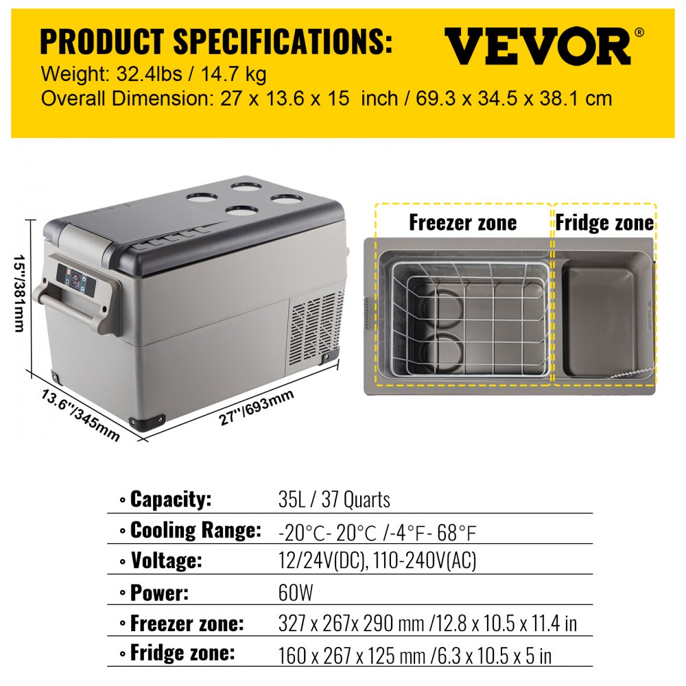 35 L compressor cool box stainless steel, car refrigerator 12/24 V DC & 220 V AC, mini refrigerator portable -20 °C to 20 °C, insulated box ideal for car, truck, motorhome, camping holiday 35 L compressor cool box stainless steel, car refrigerator 12/24 V DC & 220 V AC, mini refrigerator portable -20 °C to 20 °C, insulated box ideal for car, truck, motorhome, camping holiday