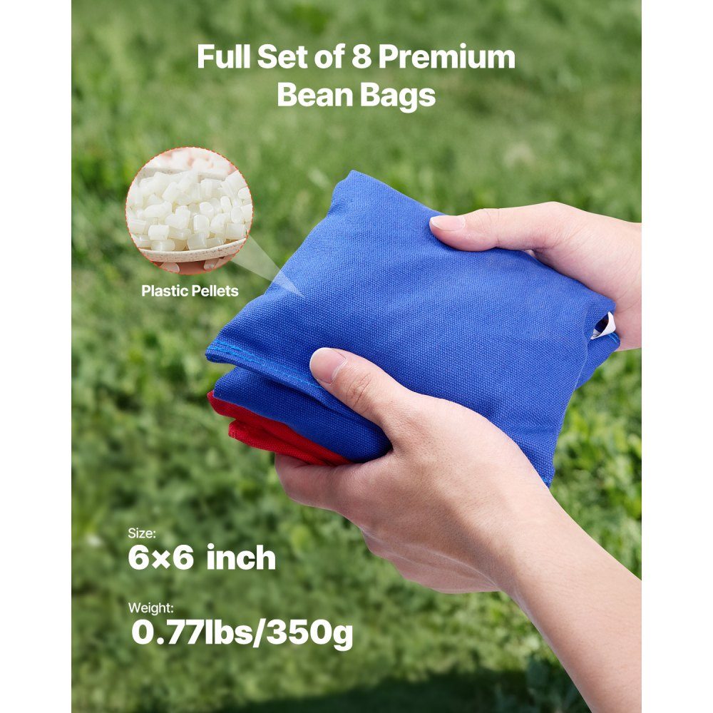Cornhole Game Set (920 x 600 x 241mm) Cornhole Game Boards Portable MDF Wooden Throwing Board Cornhole Game for Adults Includes 8 Bean Bags and Carry Bag for Garden Backyard Beach
